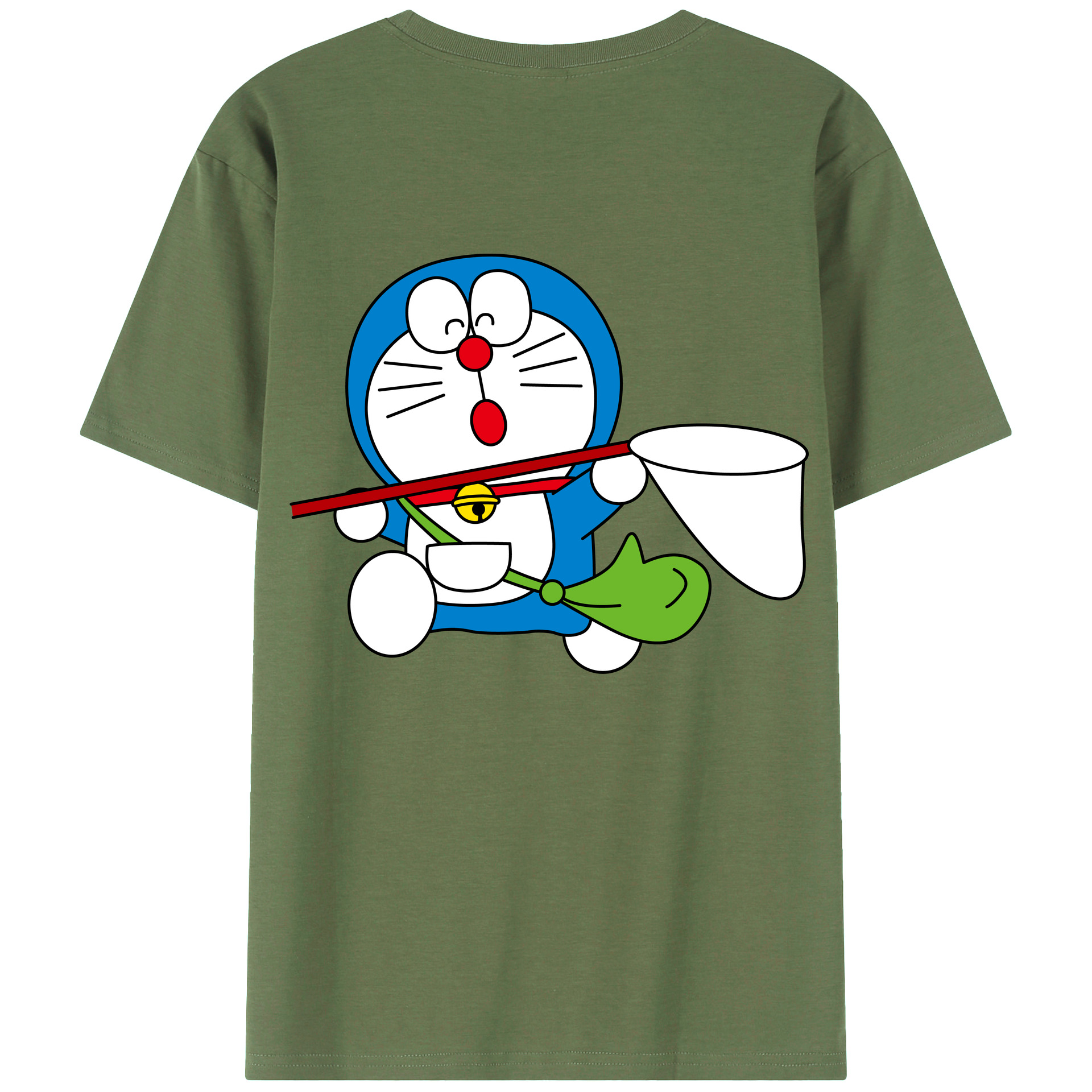 （画像用） ドラえもん Doraemon 綿100％ メンズ半袖Tシャツ（バックプリント） 通気性